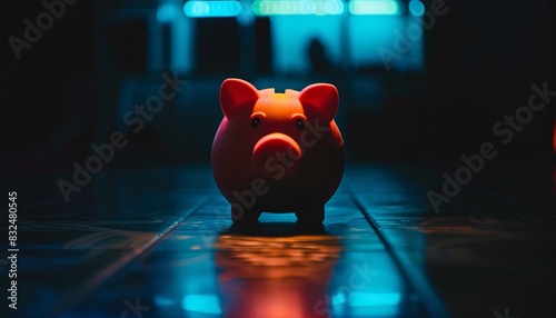 Piggy Bank in Dark Financial Criminal 