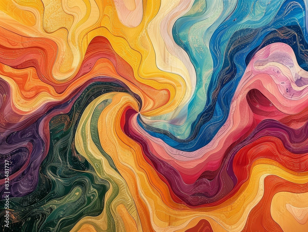 An abstract art piece with swirling colors representing the emotional struggles associated with obesity An abstract art piece with swirling colors representing the emotional struggles associated with obesity