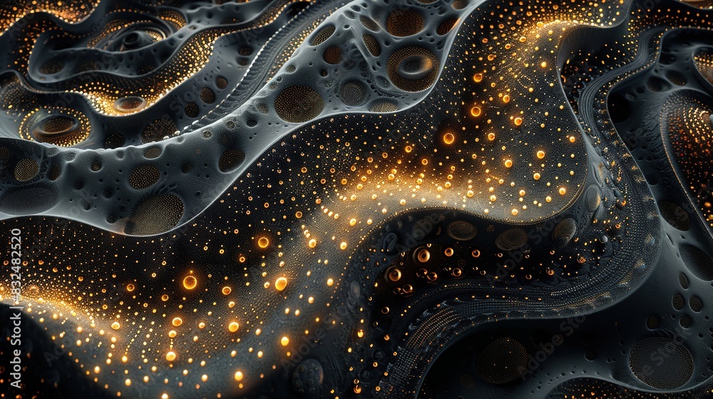 Obraz premium background with intricate fractal patterns in gold