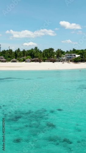 Beautiful sea landscape beach with turquoise water. Bantayan island, Philippines.