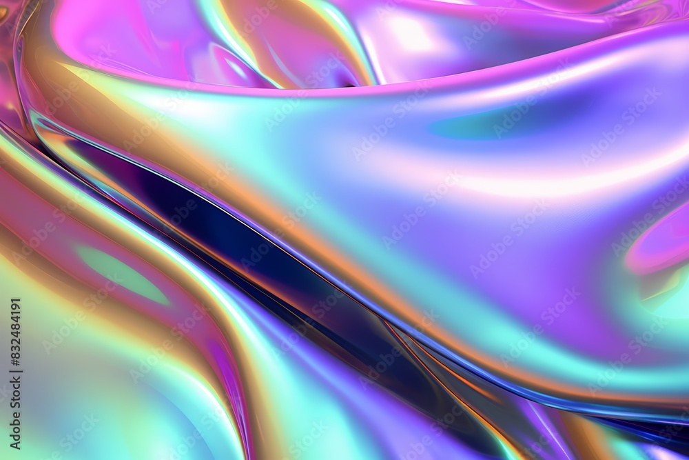 Holographic iridescent flow, abstract pattern, liquid rainbow hues, mesmerizing and glossy Holographic iridescent flow, abstract pattern, liquid rainbow hues, mesmerizing and glossy