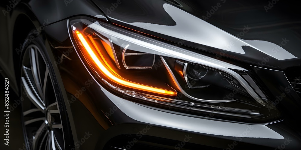 Closeup view of modern car headlights for enhanced search engine optimization. Concept Car Headlights, Closeup Photography, Automotive Technology, Modern Cars, Vehicle Lighting