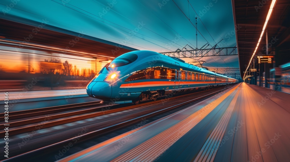 Futuristic modern train of non existent design