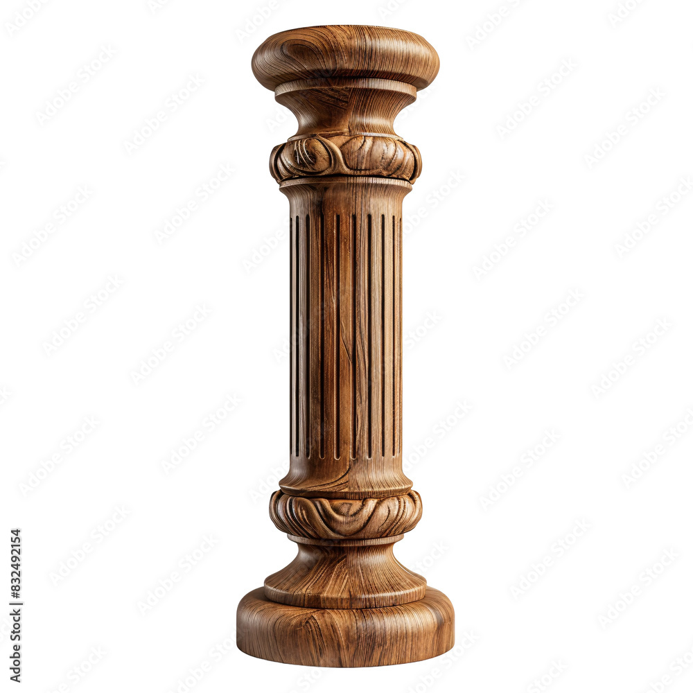 Wooden bedpost die cut PNG style isolated on white and transparent background Wooden bedpost die cut PNG style isolated on white and transparent background