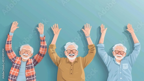 Senior citizens feeling hopeful about the future photo