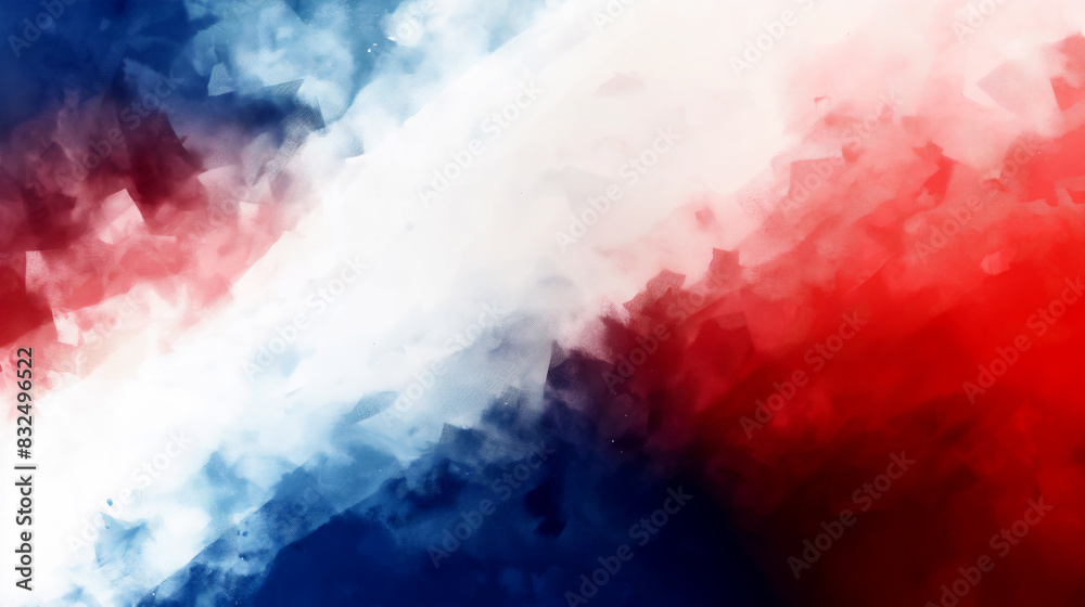 Red, blue and white rough painted gradient background with blurred edges