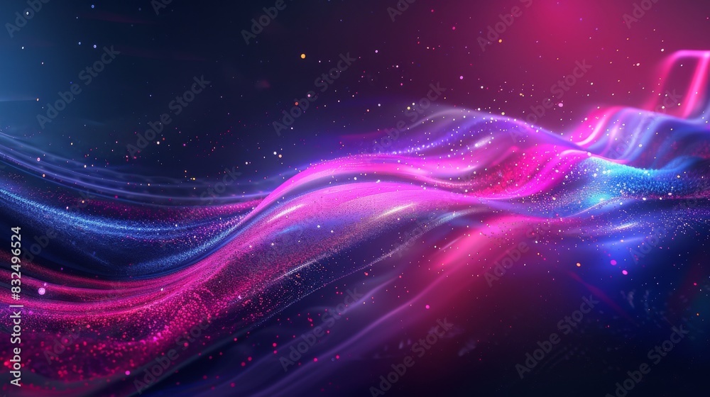 Fototapeta premium Futuristic Glowing Particle Waves..