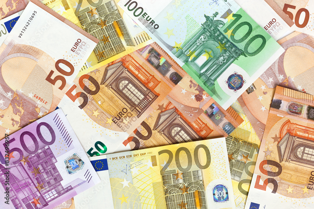 Banknotes of European Union as a background Banknotes of European Union as a background