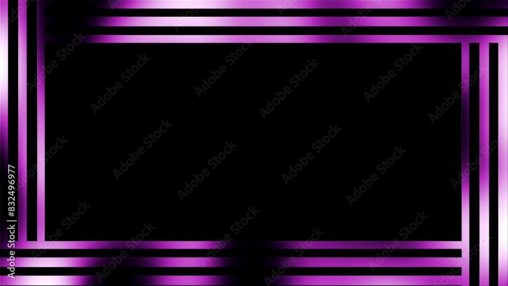 3D animation of a purple metallic frame with geometric lines on a black background, designed for presentations, creating a sleek and modern visual effect. 3D animation of a purple metallic frame with geometric lines on a black background, designed for presentations, creating a sleek and modern visual effect.