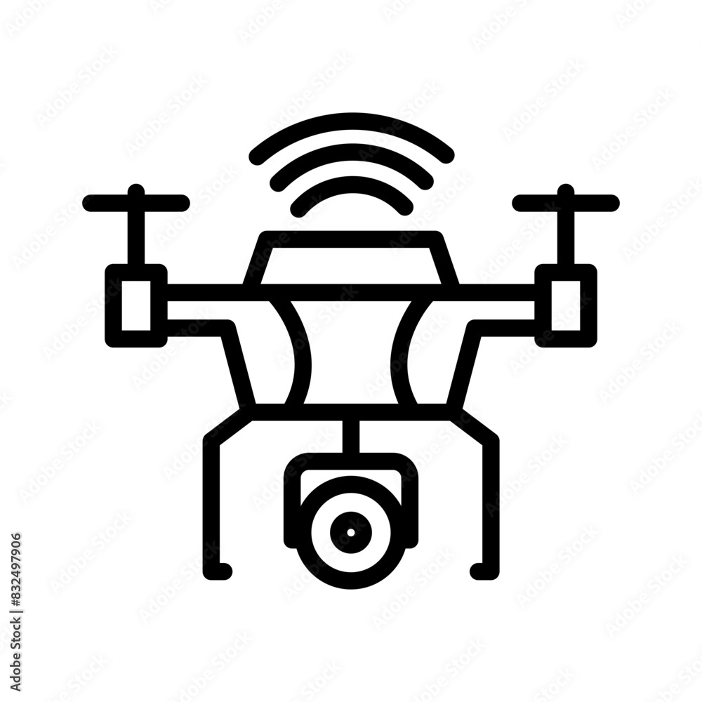 Drone line icon. Drone icon. Camera drone icon isolated on white background. Transparent background, minimalist symbol. Vector images Drone line icon. Drone icon. Camera drone icon isolated on white background. Transparent background, minimalist symbol. Vector images