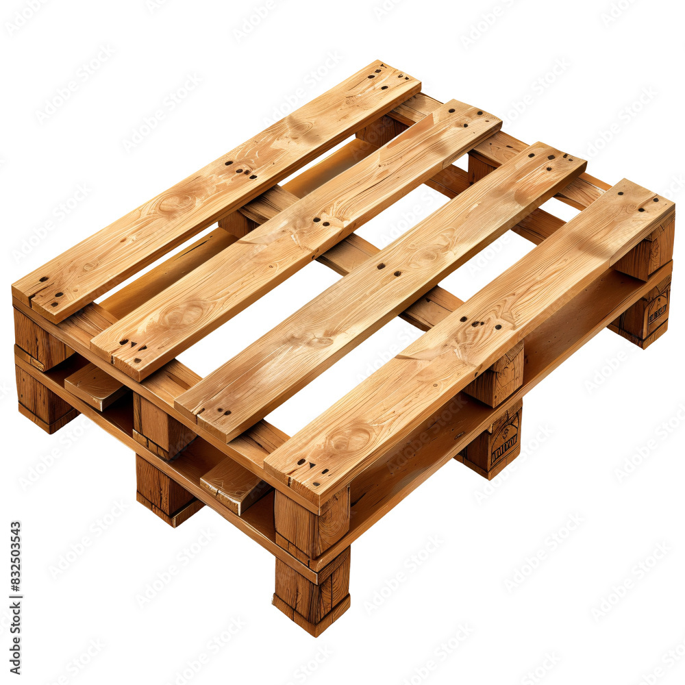 Wooden pallet die cut PNG style isolated on white and transparent background Wooden pallet die cut PNG style isolated on white and transparent background