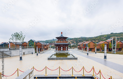 Demonstration village, Longbi village, Xiangning County, Linfen, Shanxi, Loess high slope, new countryside, health demonstration village, Changning Town, advanced, grassroots, democracy and rule of la photo