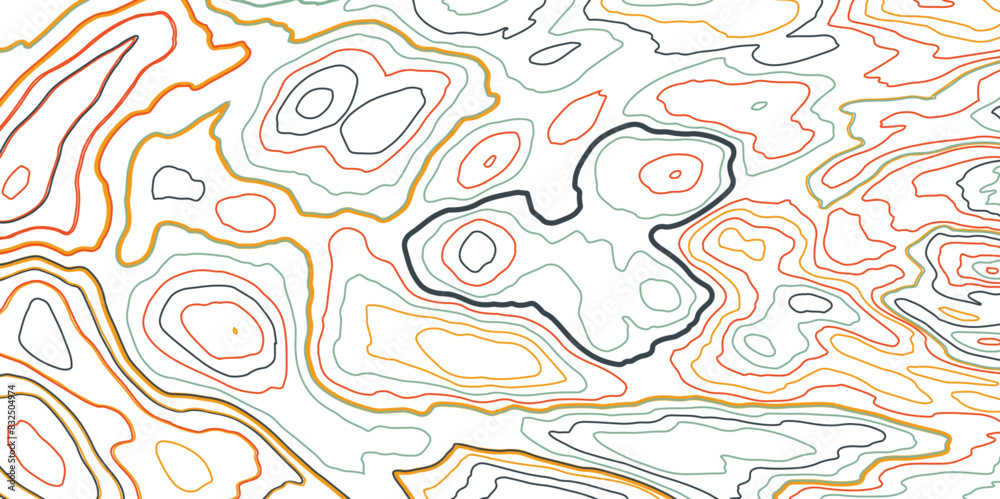 The stylized height of the topographic contour in lines and contours. The concept of a conditional geography scheme and the terrain path. beautiful wave lines and topography map. Vector illustration. The stylized height of the topographic contour in lines and contours. The concept of a conditional geography scheme and the terrain path. beautiful wave lines and topography map. Vector illustration.