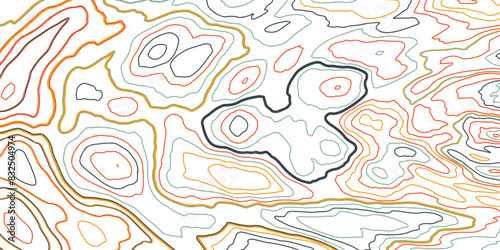 The stylized height of the topographic contour in lines and contours. The concept of a conditional geography scheme and the terrain path. beautiful wave lines and topography map. Vector illustration.