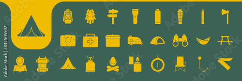 hiking outdoor icon vector designs