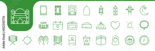 mosque line simple icon vector designs