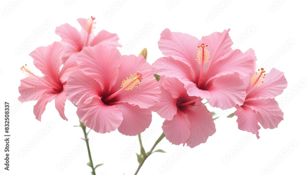 Pink hibiscus flowers with soft focus background