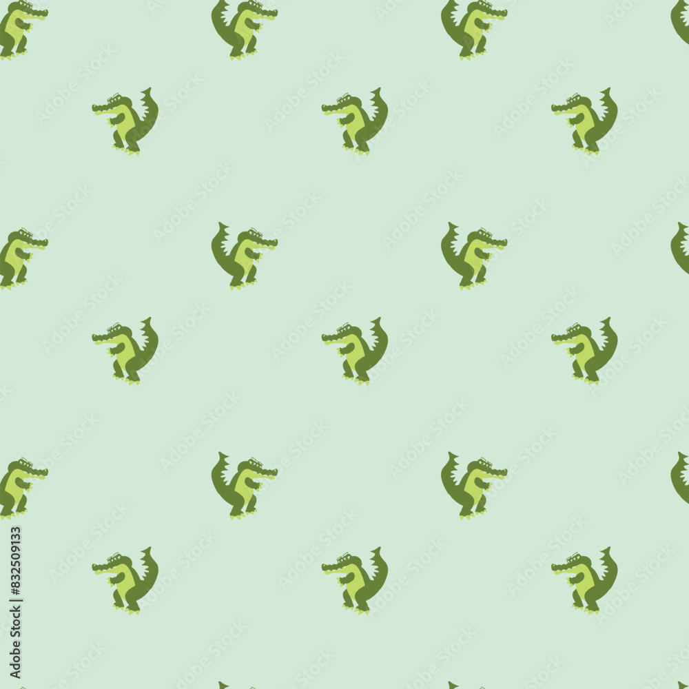 Cute crocodile animals seamless pattern background Cute crocodile animals seamless pattern background