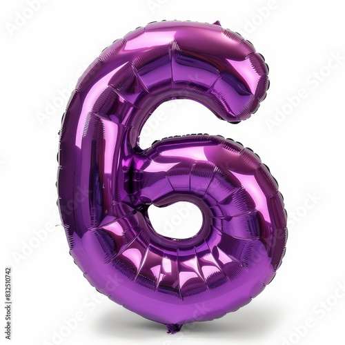 Purple Number 6 Balloon