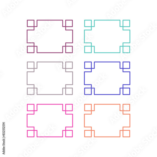 ORNAMENTAL DESIGN COLORFUL FRAMES SET ISOLATED ON WHITE