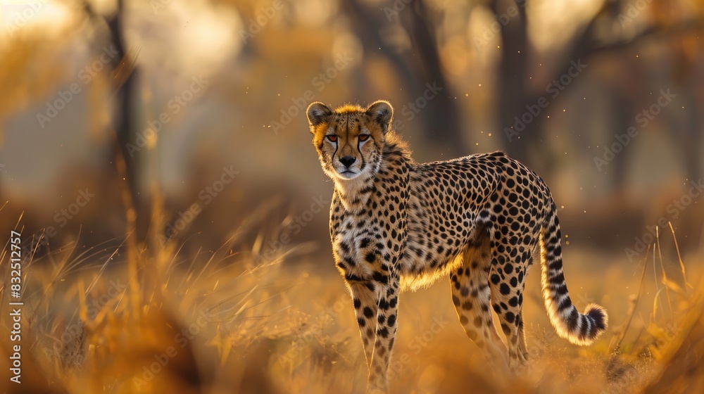 Obraz premium A cheetah roaming in its natural habitat