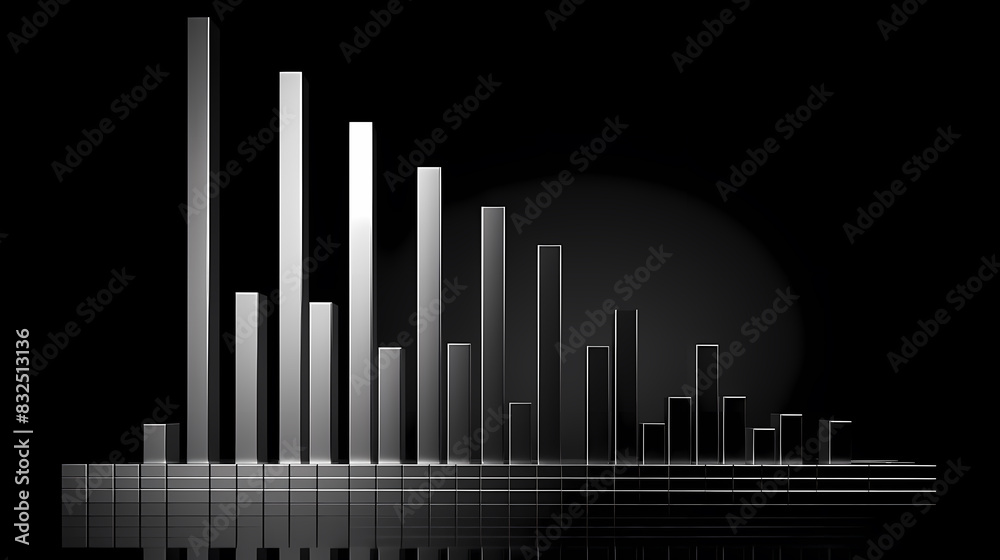 3D rendering of a steel bar graph 3D rendering of a steel bar graph
