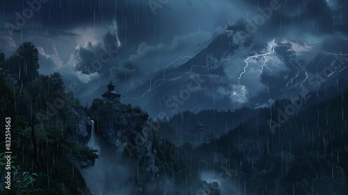 Thunderstorm Over the Mountains