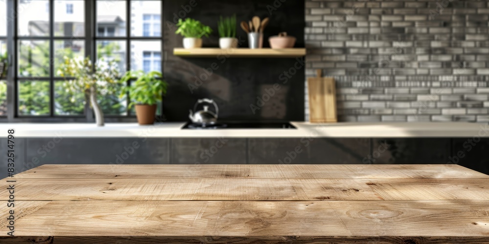 empty table to showcase your product on kitchen room background empty table to showcase your product on kitchen room background