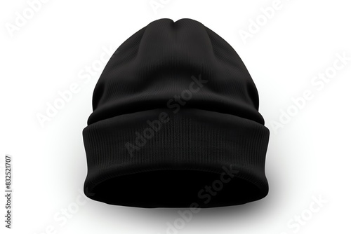 Wallpaper Mural Minimalistic black beanie hat isolated on white background. Perfect for winter fashion and styling. Torontodigital.ca