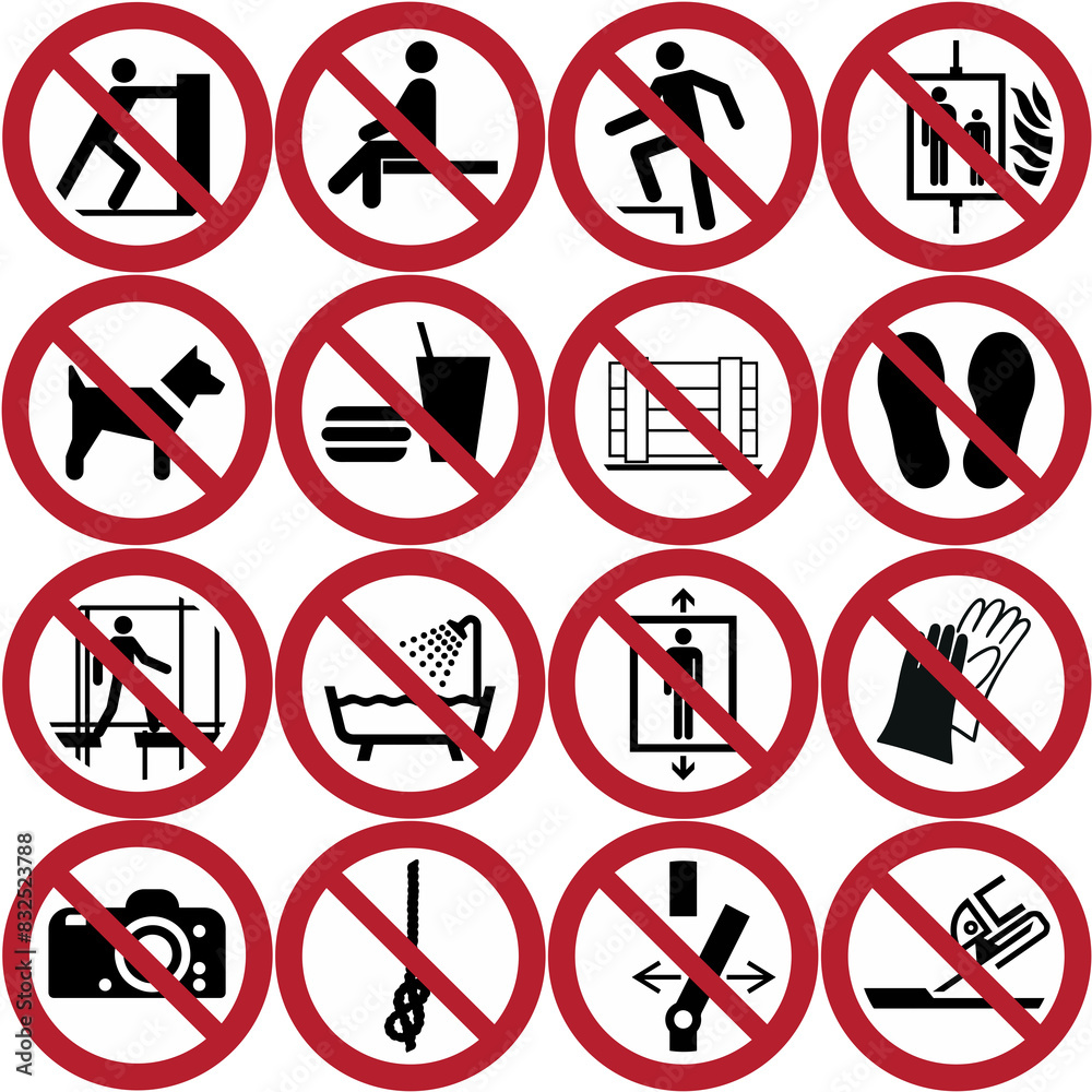 uni en iso 7010 p, prohibition signs, international standard