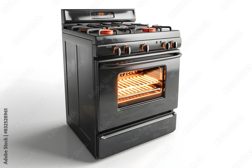 Photo of Modern Stove or Oven Appliance Isolated on White Background Photo of Modern Stove or Oven Appliance Isolated on White Background