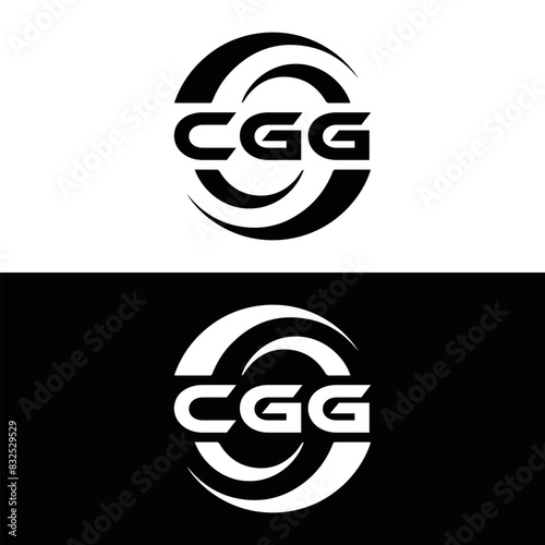 CGG logo. C G G design. White CGG letter. CGG, C G G letter logo design. C G G letter logo design in FIVE, FOUR, THREE, style. letter logo set in one artboard. C G G letter logo vector design. photo