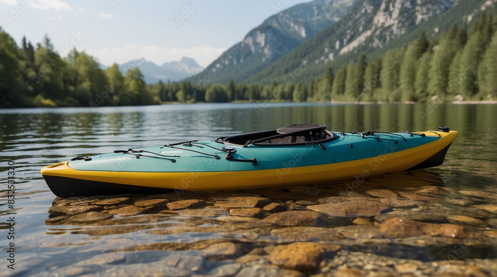 kayak boat in a river kayak boat in a river