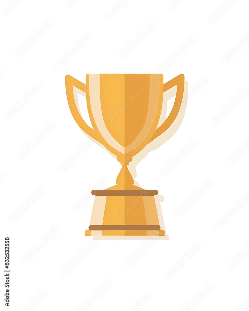 Large golden grand prize trophy with text space. Trophy illustration isolated on a white background. Large golden grand prize trophy with text space. Trophy illustration isolated on a white background.
