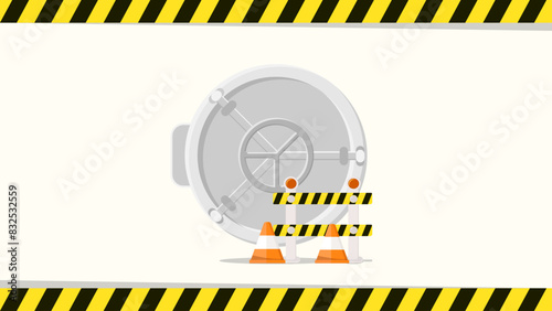 Under construction landing web page template. flat illustration vector eps 8 and above.
