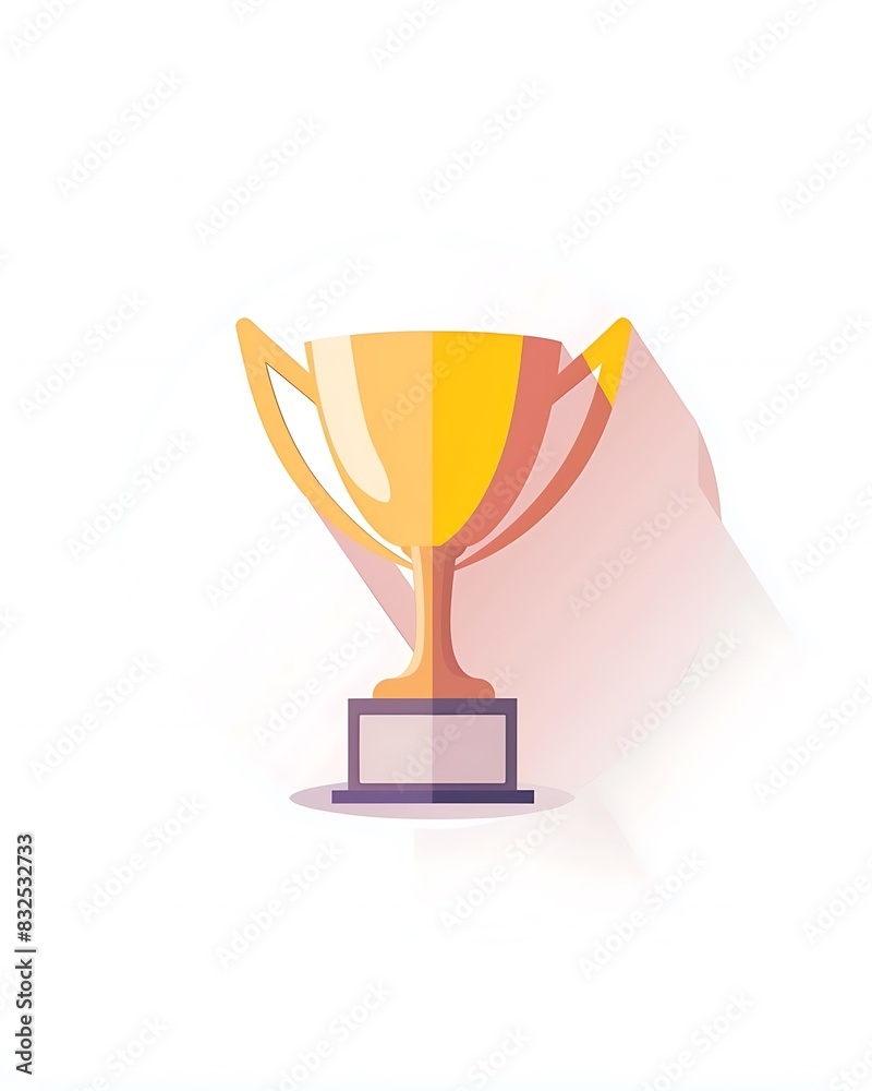 Golden trophy with large name plate with text space. Trophy illustration isolated on a white background. Golden trophy with large name plate with text space. Trophy illustration isolated on a white background.