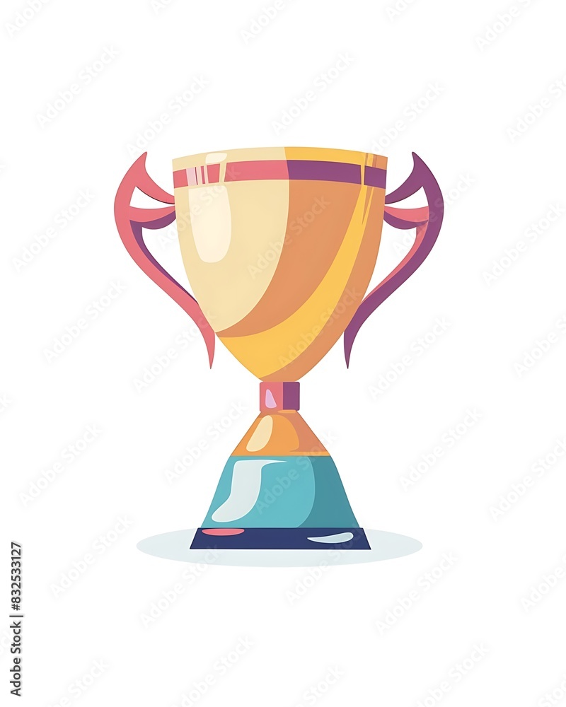 Multi colored contest trophy with text space. Trophy illustration isolated on a white background. Multi colored contest trophy with text space. Trophy illustration isolated on a white background.