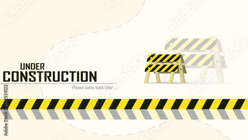 Under construction landing web page template. flat illustration vector eps 8 and above.