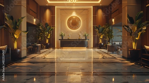Magnificent and Luxurious Hotel Lobby Exuding Opulence and Sophistication
