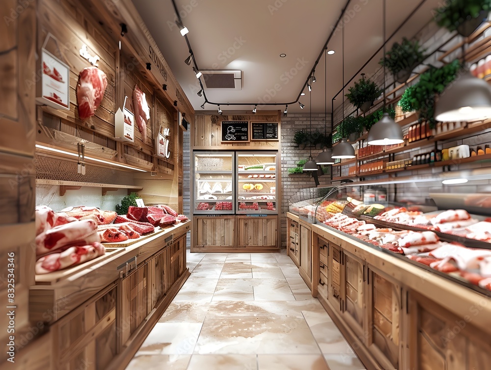 Spacious Artisanal Grocery Store with Abundant Fresh Produce and Gourmet Goods Showcased in a Rustic Inviting Interior Spacious Artisanal Grocery Store with Abundant Fresh Produce and Gourmet Goods Showcased in a Rustic Inviting Interior