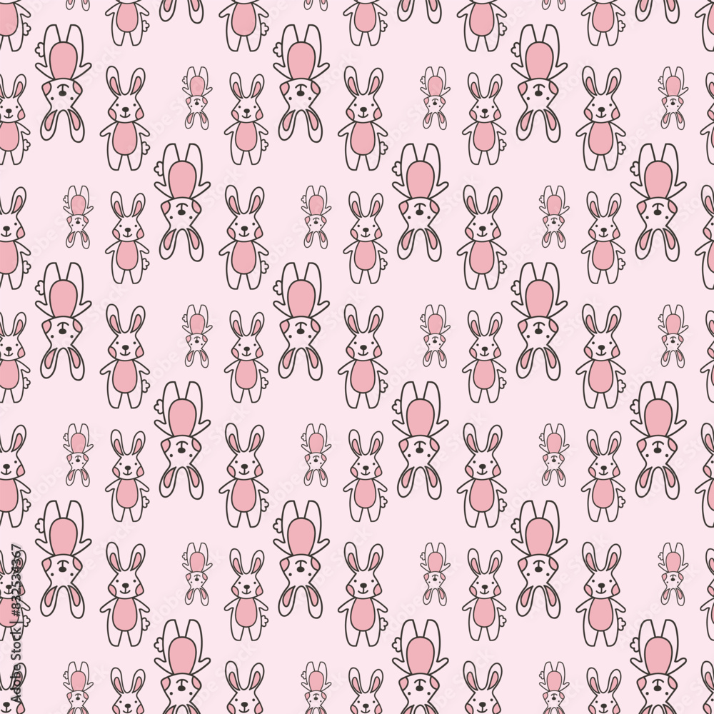 Dancing Rabbit Ballerina Seamless Vector Pattern Design Dancing Rabbit Ballerina Seamless Vector Pattern Design