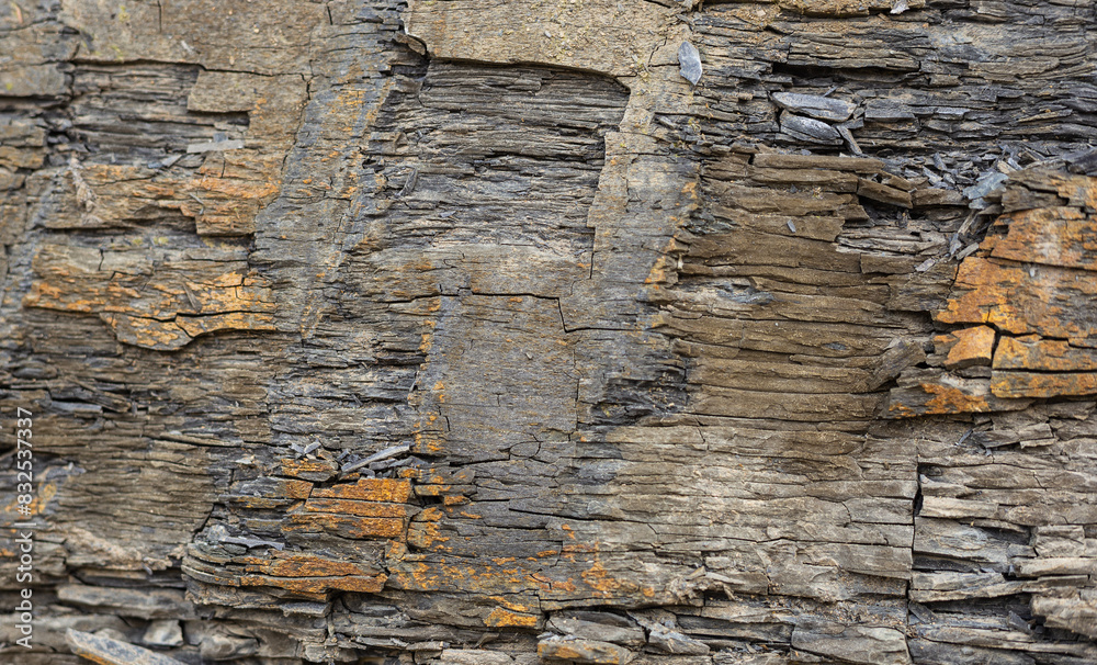 Old Aged Shabby Cliff Face And Divided By Huge Cracks And Layers Old Aged Shabby Cliff Face And Divided By Huge Cracks And Layers