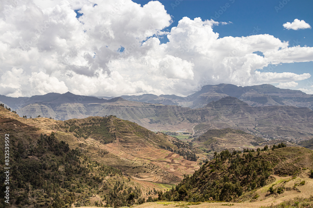 Amba Alaji in Ethiopia boasts a stunning landscape with majestic mountains, dramatic cliffs, and lush greenery, offering breathtaking vistas and a serene escape into nature's raw beauty. Peak at 3,420