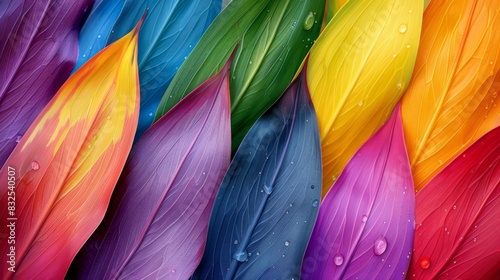 Vibrant Pride in Nature: Colorful Rainbow Yucca Leaf Exuding Beauty and Joy photo