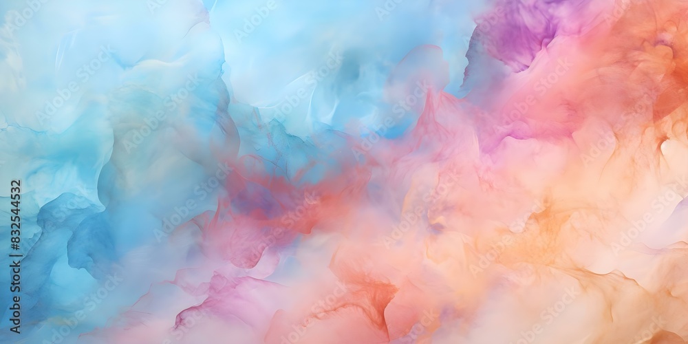 Closeup Watercolor Texture Background: Vibrant Colors and Soft Hues for Visual Soothing. Concept Watercolor Background, Closeup Texture, Vibrant Colors, Soft Hues, Visual Soothing