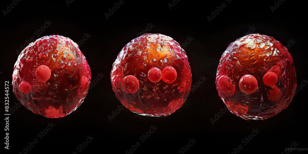 Naklejka premium Vermilion Blood cell disorder Morphology Microscopic blood cells red. 