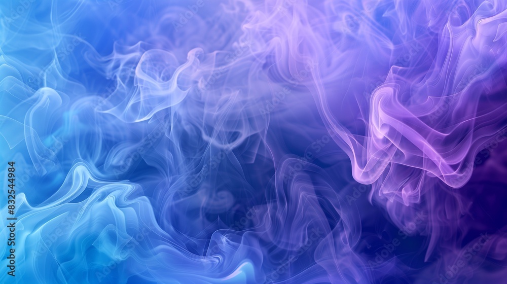 Flowing smoke in shades of blue and purple, creating an abstract and dreamy background. Flowing smoke in shades of blue and purple, creating an abstract and dreamy background.