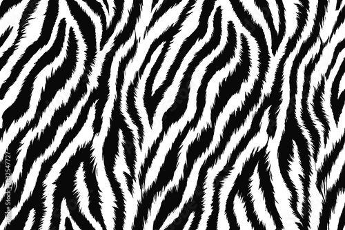 Black and White Tiger Stripe Seamless Vector