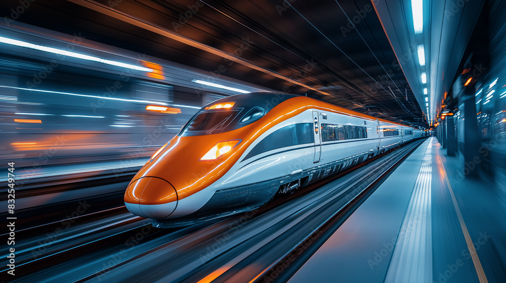 fast moving train in tunnel fast moving train in tunnel