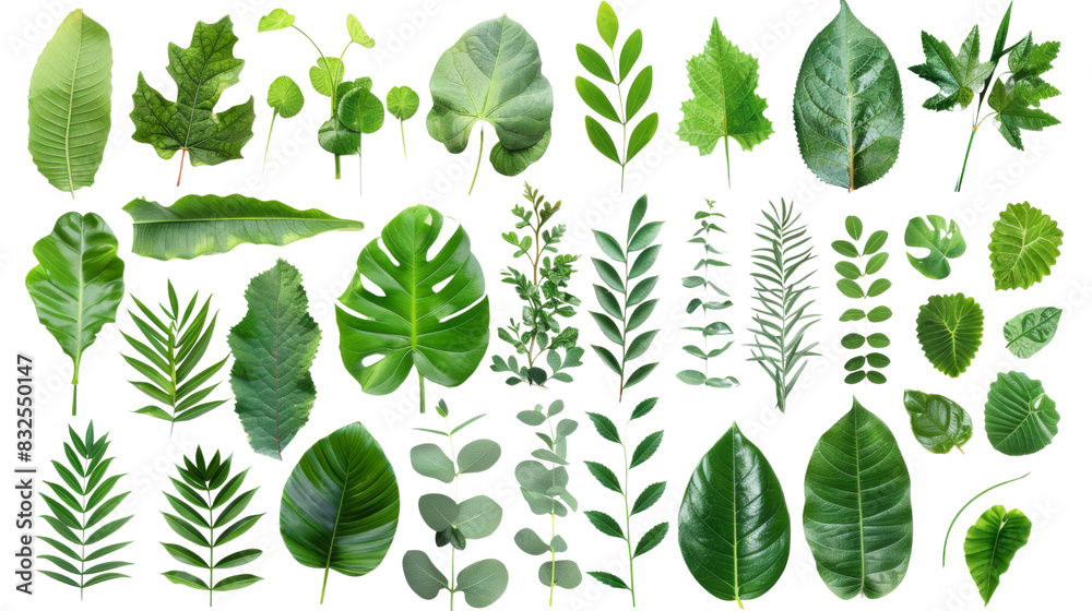 Collection of green leaves of tropical plants bush Collection of green leaves of tropical plants bush